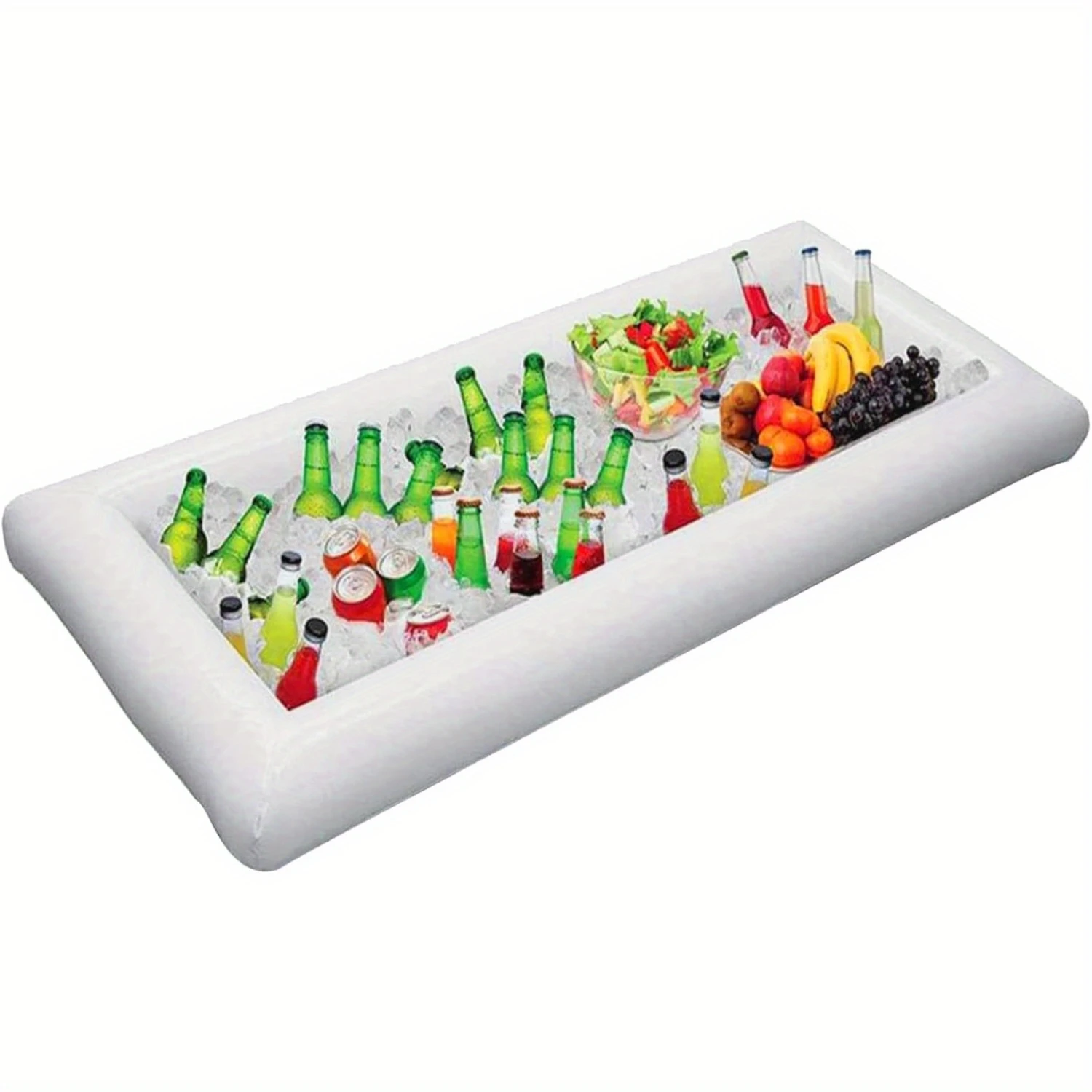 Inflatable Floating Breakfast Tray With Drain Plug - Perfect For Pool Parties, Bbqs & Picnics | 53X25.6