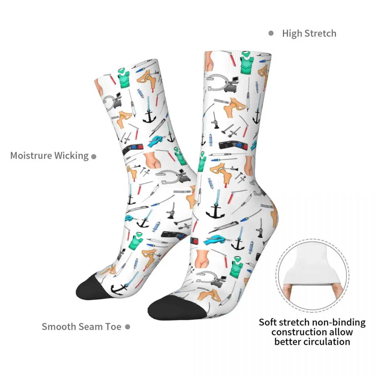 Chaussettes d'arthroscopie de la hanche Harajuku, bas super doux, chaussettes longues toutes saisons, accessoires pour cadeaux unisexes