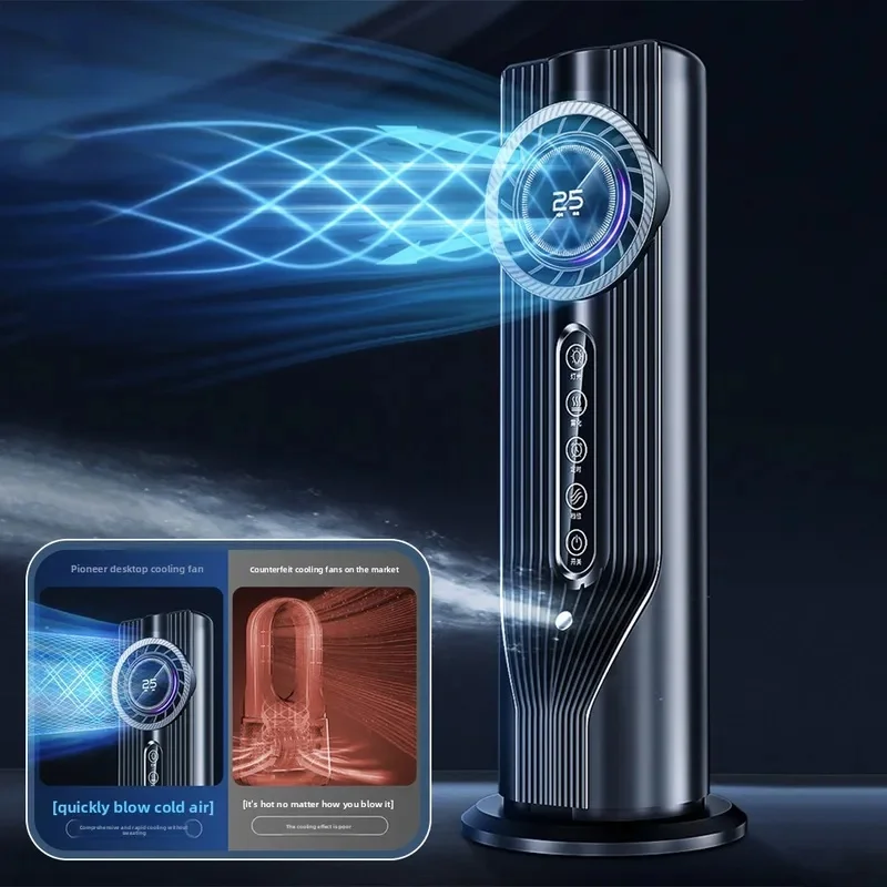 Standing Water Air Cooler Tower Fan Ultra Quiet Humidifying Misting Cooling Fan, Vertical Air Conditioner Fan Low Noise Energy
