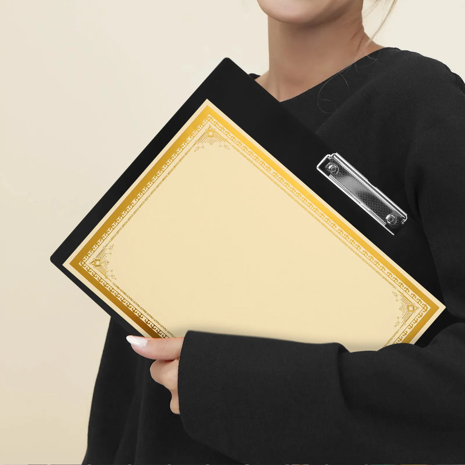 

30Pcs A4 Certificate Inner Page Paper 250G Gold Foil for Award Diploma Graduation Ceremony Employee Volunteer Student Teacher