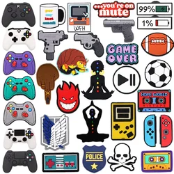 Top Selling 1pcs Gamepad Gun Yoga Football Shoe Charms Electricity Garden Shoe Accessories Decorations DIY Wristbands