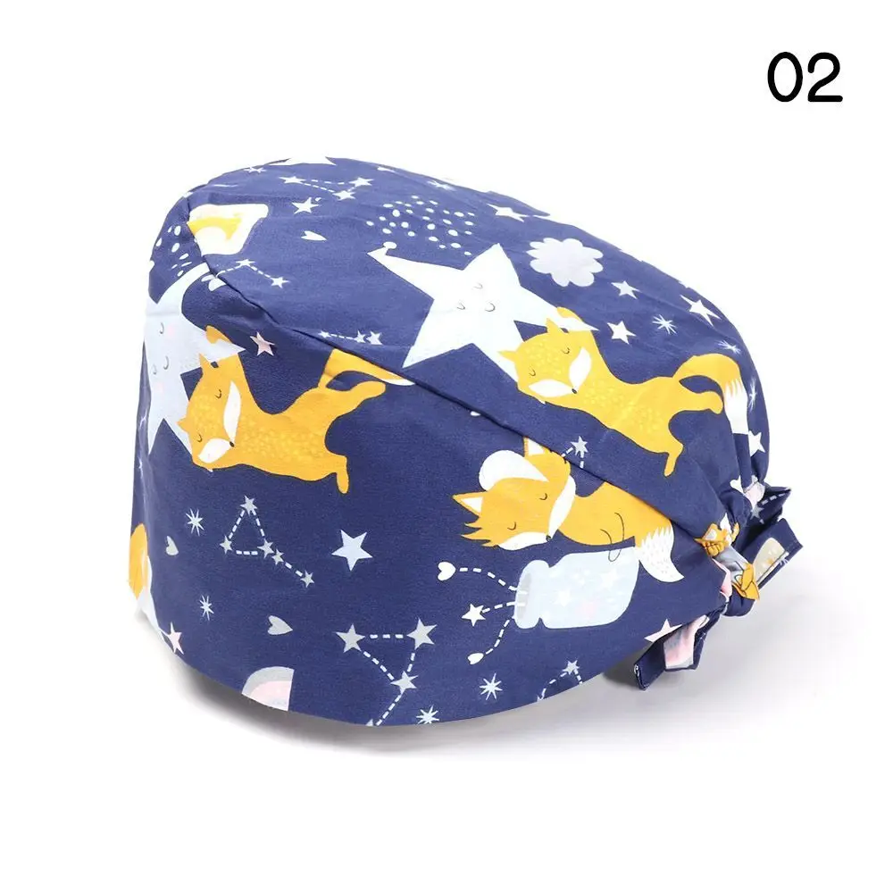 Accessories for Home Cotton Scrub Cap Print Caps Fluffy Hat Floral Bouffant