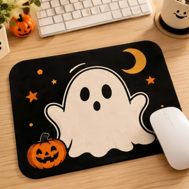 Cute Halloween Mouse Pad Ghost Cat Pumpkin Skeleton Hand Spooky Desk Mat Non-Slip Gaming Office Mousepad