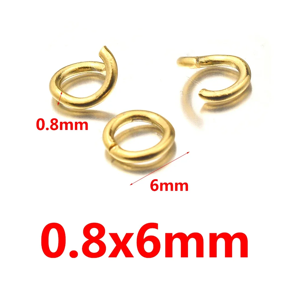 100 Stück PVD vergoldeter Edelstahl offene Biegeringe direkt 4/5/6 mm Spaltringe Verbinder für die Herstellung von DIY-Schmuckstücken