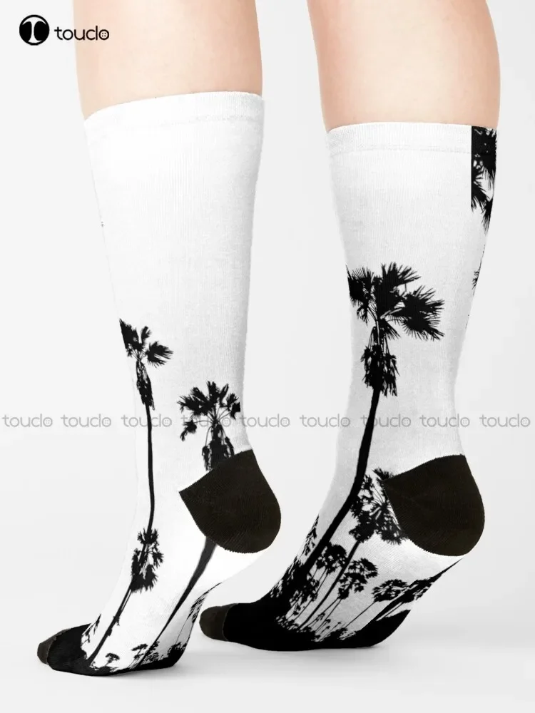 Venice Beach California Script -  Palm Tree Vibes Socks Soccer Socks Girls Christmas Gift Unisex Adult Teen Youth Socks Custom