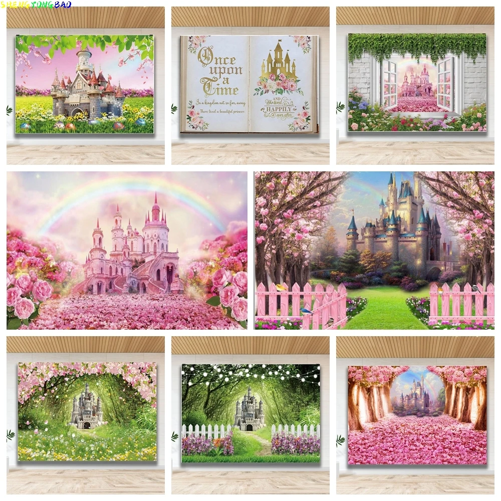 

Fairy Tale Mystic Medieval Castle Photography Backdrops Props Landscape Witch Magical Book Fantassy World Forest Background MA15