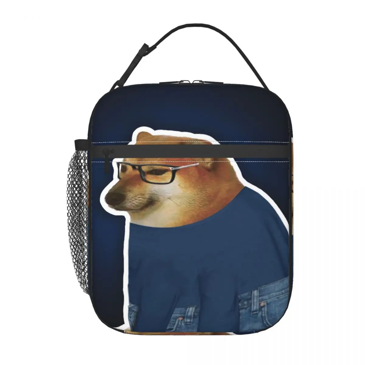 Custom Funny Cheems Dog Lunch Bag Women Cooler Warm Shiba Inu Dank Meme Insulated Lunch Boxes for Children School