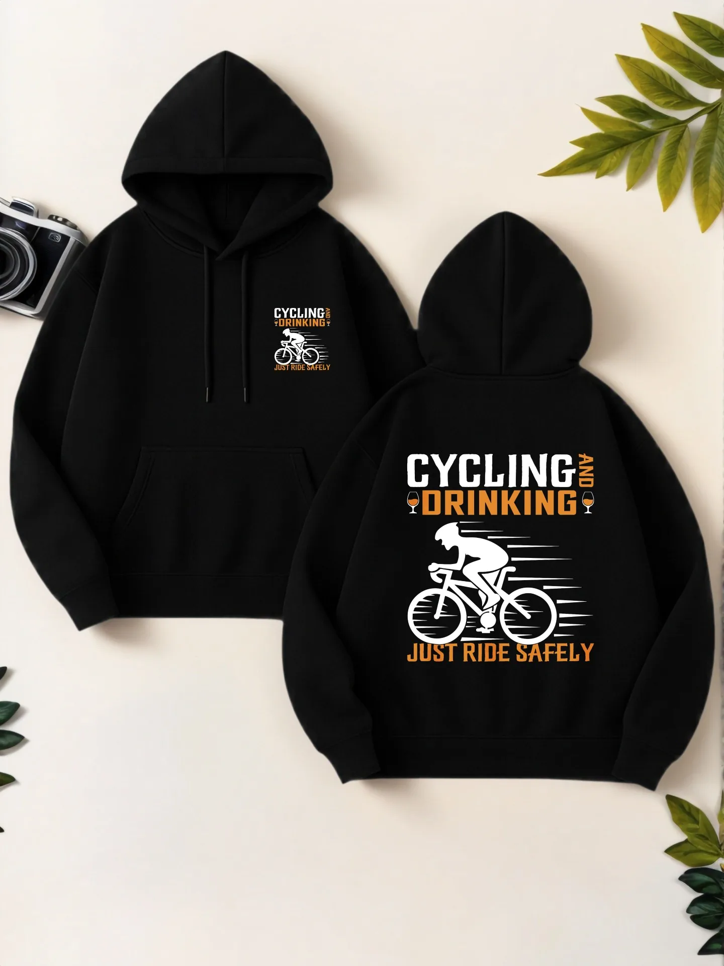 هوديي جرافيك، طباعة ركوب الدراجات والشرب، جمالية كاجوال، طباعة جرافيك، مزيج القطن، ملابس يومية غير رسمية، للرجال #1