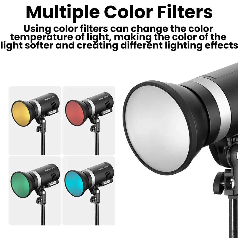 Godox AD-R14 Standard Reflector with Honeycomb and 5 Color Filters Holder for AD300Pro