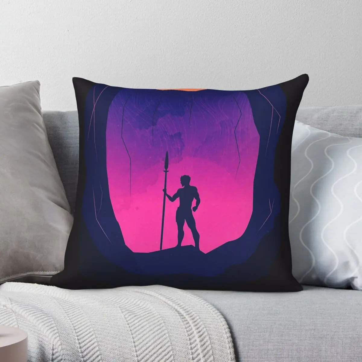 Funda de almohada cuadrada Kaladin Stormlight Archive, funda de almohada decorativa con cremallera y patrón de terciopelo y lino de poliéster, funda de cojín para cama