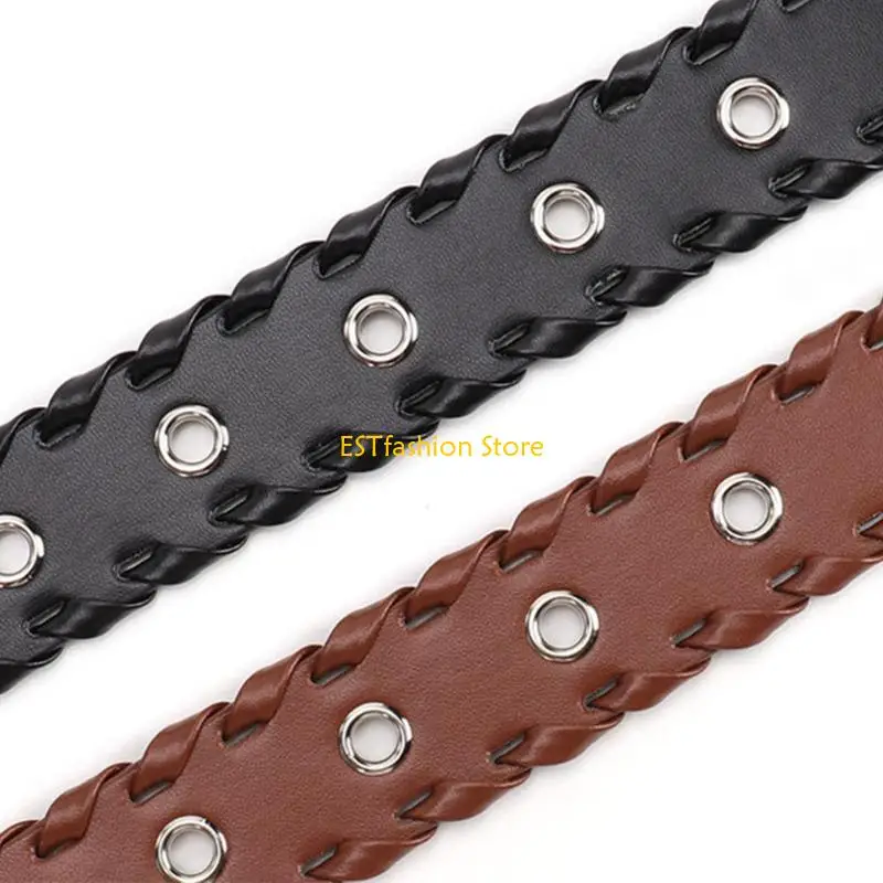 Y5GC Stylish Perforated Waistband Soft Adjustable Belt For Work Travel