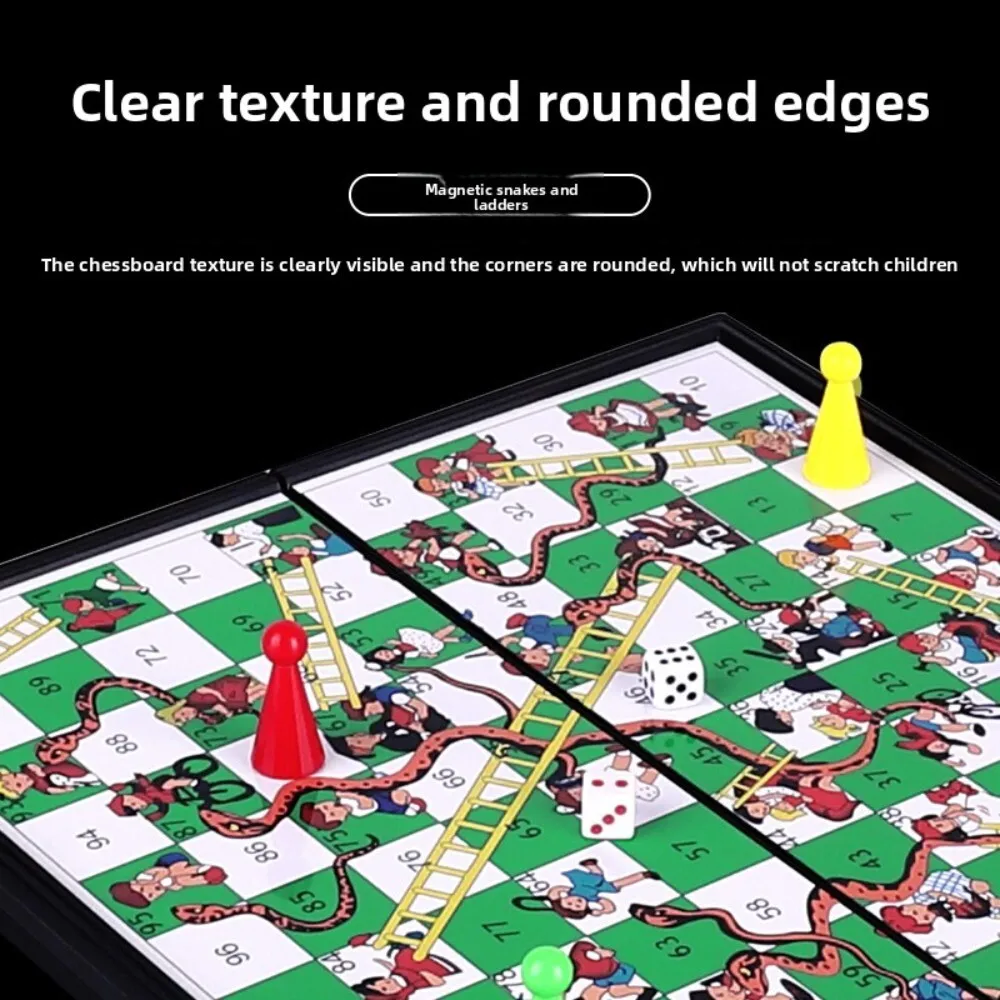 Magnetische fliegende Schlange, Schach, Dame, tragbares, faltbares Brettspiel für Reisen und Desktop, Strategiespaß für Erwachsene und Kinder