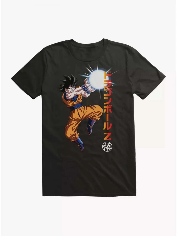 Bandai 2026 nuevo Dragon Ball Z Goku Energy Ball estampado con dibujo de manga corta para hombre Camiseta holgada de talla grande para padres e hijos