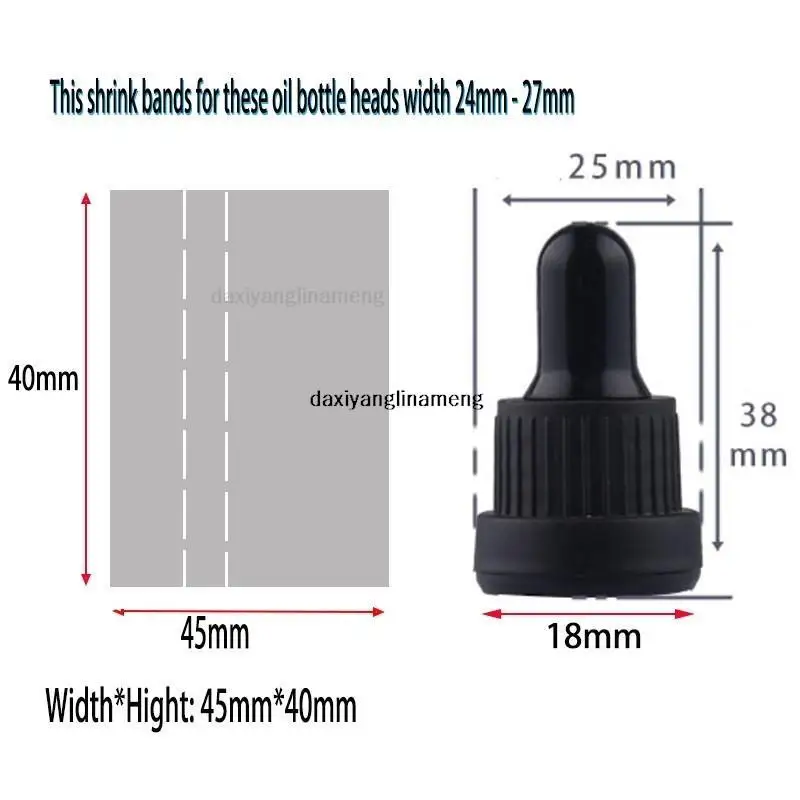 200 Pcs Pvc Transparant Heat Shrink Bands 4.5 x 4 For Various Round Bottles, Tinctures, and Many Other Bottles