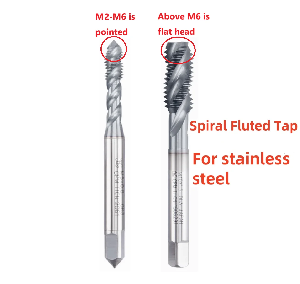 1 Stück Japan Original Osg Ticn Beschichtung Spirale geriffelte Gewinde bohrer Spiral spitze Gewinde bohrer m2m 2,5 antike Maschinen gewinde bohrer