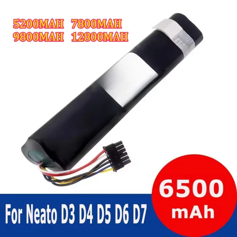 14.4V 6500mAh Compatible for Neato D3 D4 D5 D6 D7 Rechargeable Battery  Lithium-ion  Long-range  Rechargeable  Battery