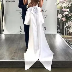 Separate White Big Satin Bow ForWedding Dress Knots Removeable Bride Evening Dresses Satin Bowknot
