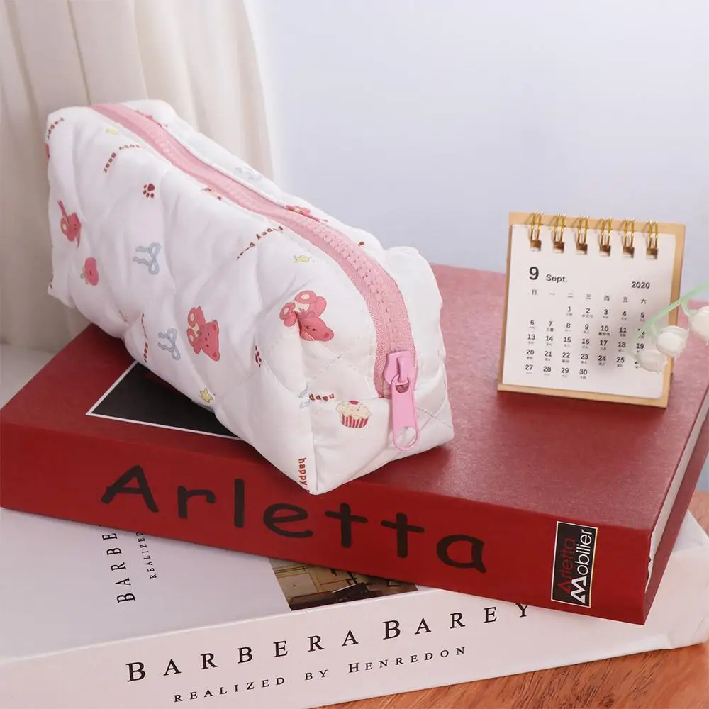 Fashion Bowknot Cute Bear Pencil Case Star Zipper Cartoon Pen Bag Storage Bag Toiletry Bag Cosmetic Bag Student Stationary