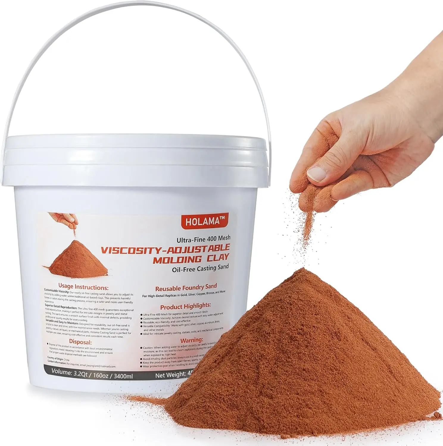 

10 фунтов ультратонкого песка 400 меш без масла для литья металла и изготовления ювелирных изделий - многоразовая формовочная глина