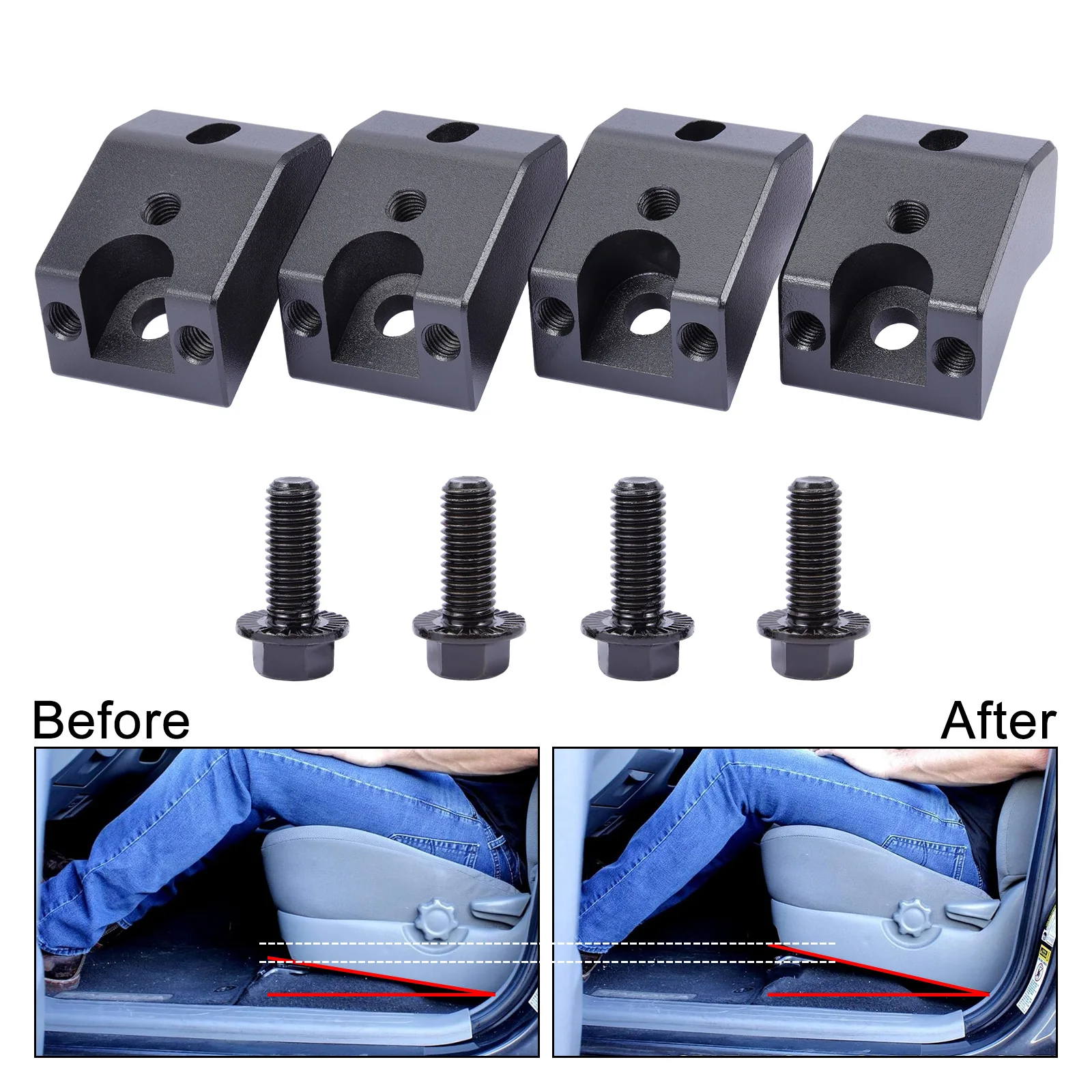 4pcs Seat Jackers Seat Spacer Lift Front Seat For 2003-2022 Toyota Tacoma 4Runner FJ 2021 2020 2019 2018 2017 2016 2015 2014