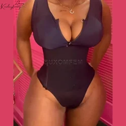 Sexy Waist Compression Gridle Elastic Stylish Sleeveless Bodysuits with Chest Wrap Colorful Fashion Triangle Shapewear Fajas