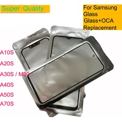 10Pcs/Lot For Samsung Galaxy A10S A20S A30S A40S A50S A70S Touch Screen Front Glass Panel LCD Outer Lens Front Glass With OCA