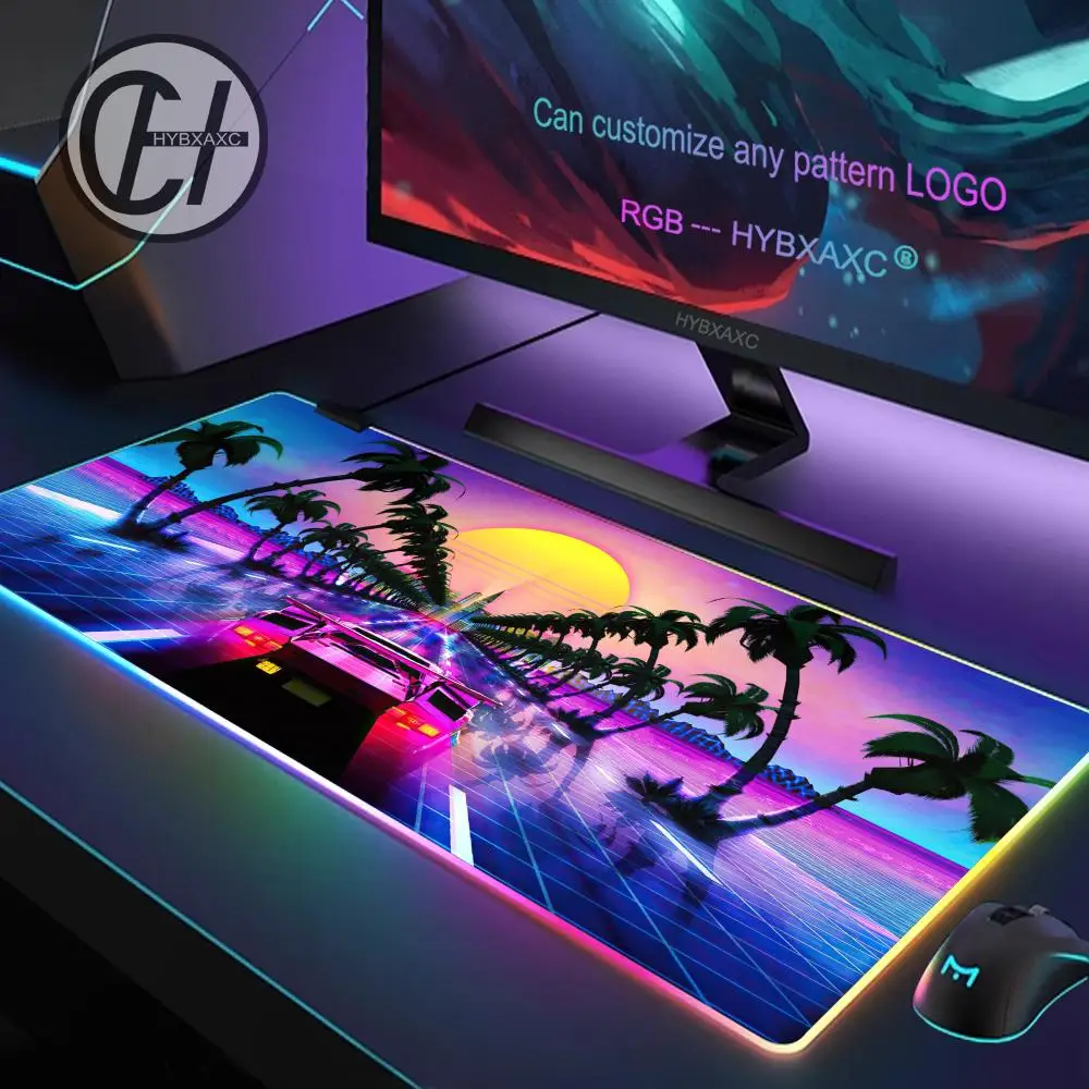 

Sports JDM Car Mouse Pad RGB Gaming Mouse Pad Desk Mat HD Gamer Large LED Light XXL MousePads PC Computer Carpet