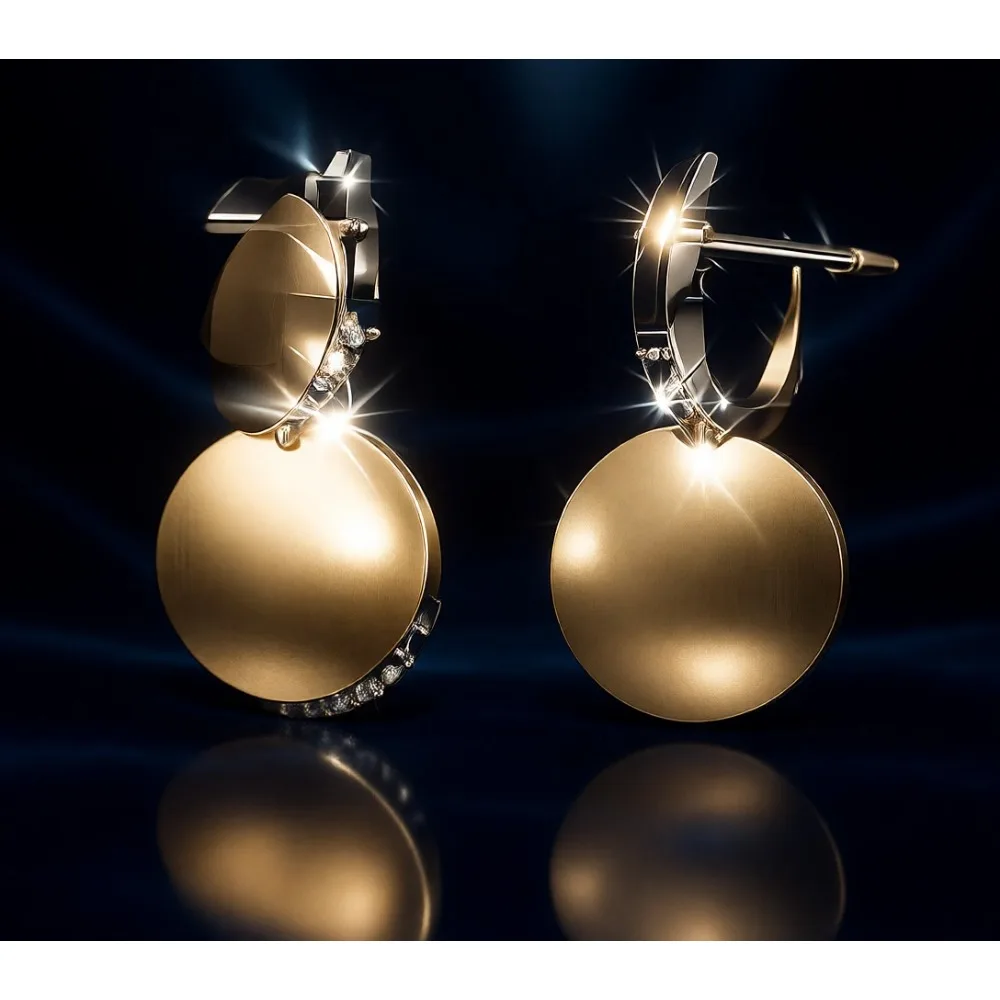 

Золотые изогнутые серьги-диски, минималистичные геометрические украшения для женщин