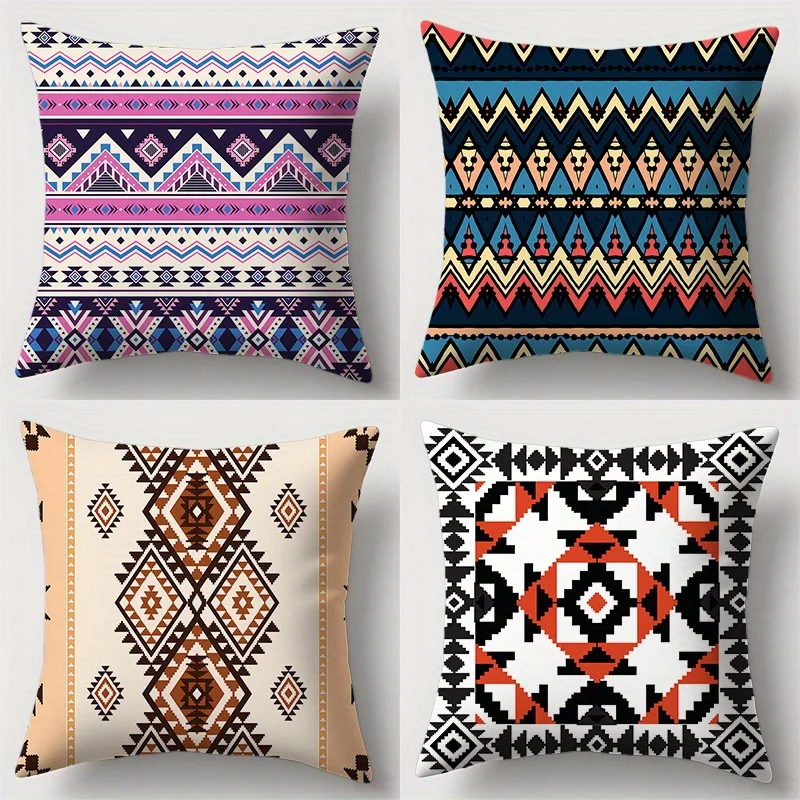 Home Decor Bohemian Aztec-Patterned Decorative Pillow Covers Pattern Cushion Cover Suitable for Sofa Bedroom Car Pillow Cover