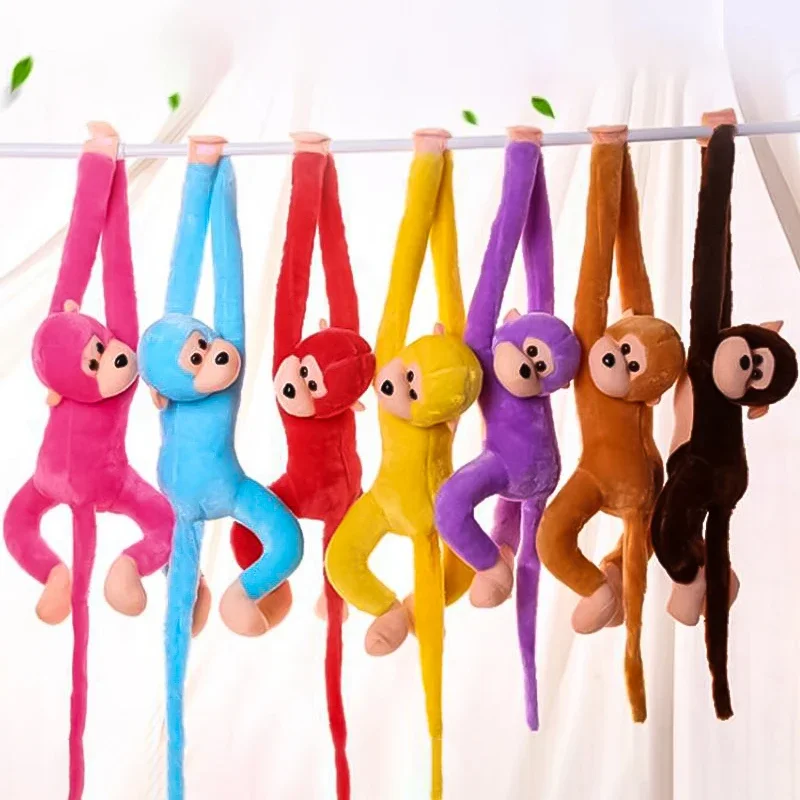 New Color Long Arm Monkey Plush Stuffed Doll Kids Cute Animal Plush Toys Creative Curtain Doll Hanging Monkey Decorative Gifts