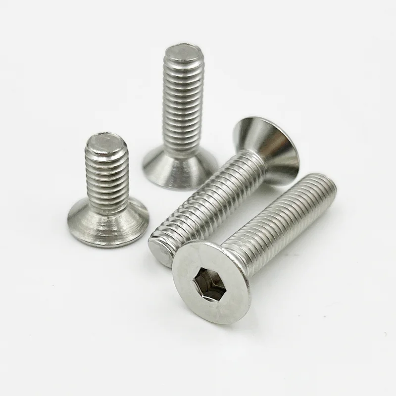 Hex Socket Head Screw Set M2 M2.5 M3 M4 M5 M6 304 Stainless Steel Hexagon Socket Head Flat Countersunk Allen Bolt Screw and Nut