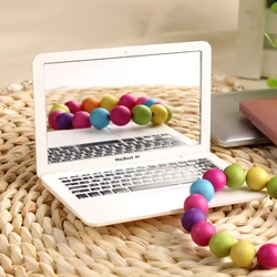 1pcs Mini Makeup Mirror Notebook Macbook Silver White Cosmetic Mirror New Design Portable Makeup Mirror Compact Mirror