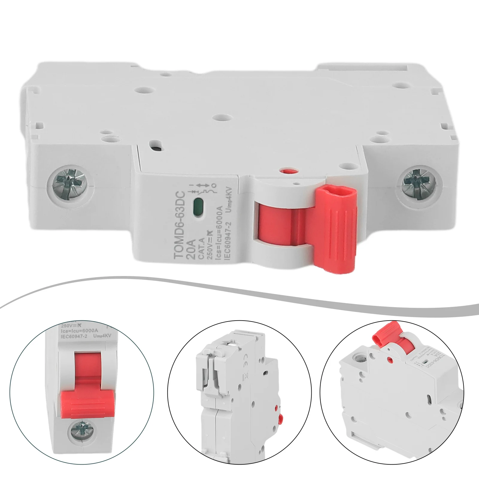 1-biegunowy wyłącznik automatyczny DC Wyłącznik rozłączający Wydajne uzyskiwanie energii Ochrona przed przepięciem Niezawodna wydajność