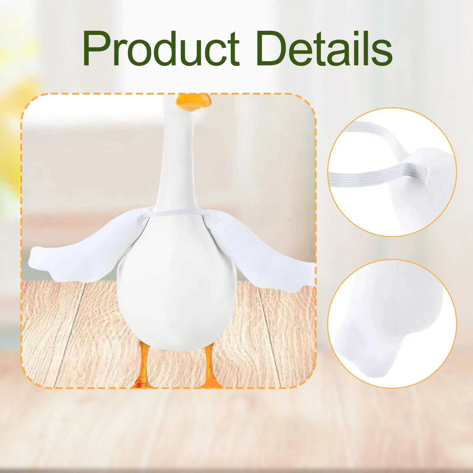 White Poseable Goose Wing Accessory for Porch Lawn Goose Decorative Outfit Patio