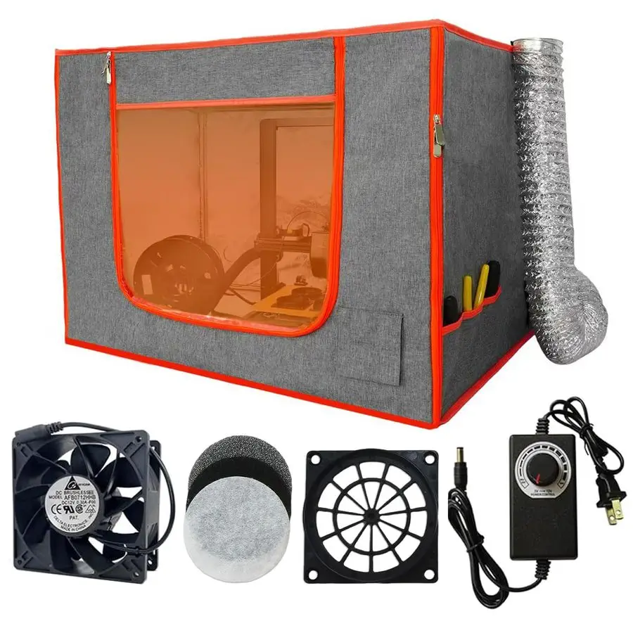 

Resin 3D Printer Enclosure Cover Tent with Adjustable Ventilation Exhaust Fan kit Compatible with Creality Anycubic Elegoo Serie