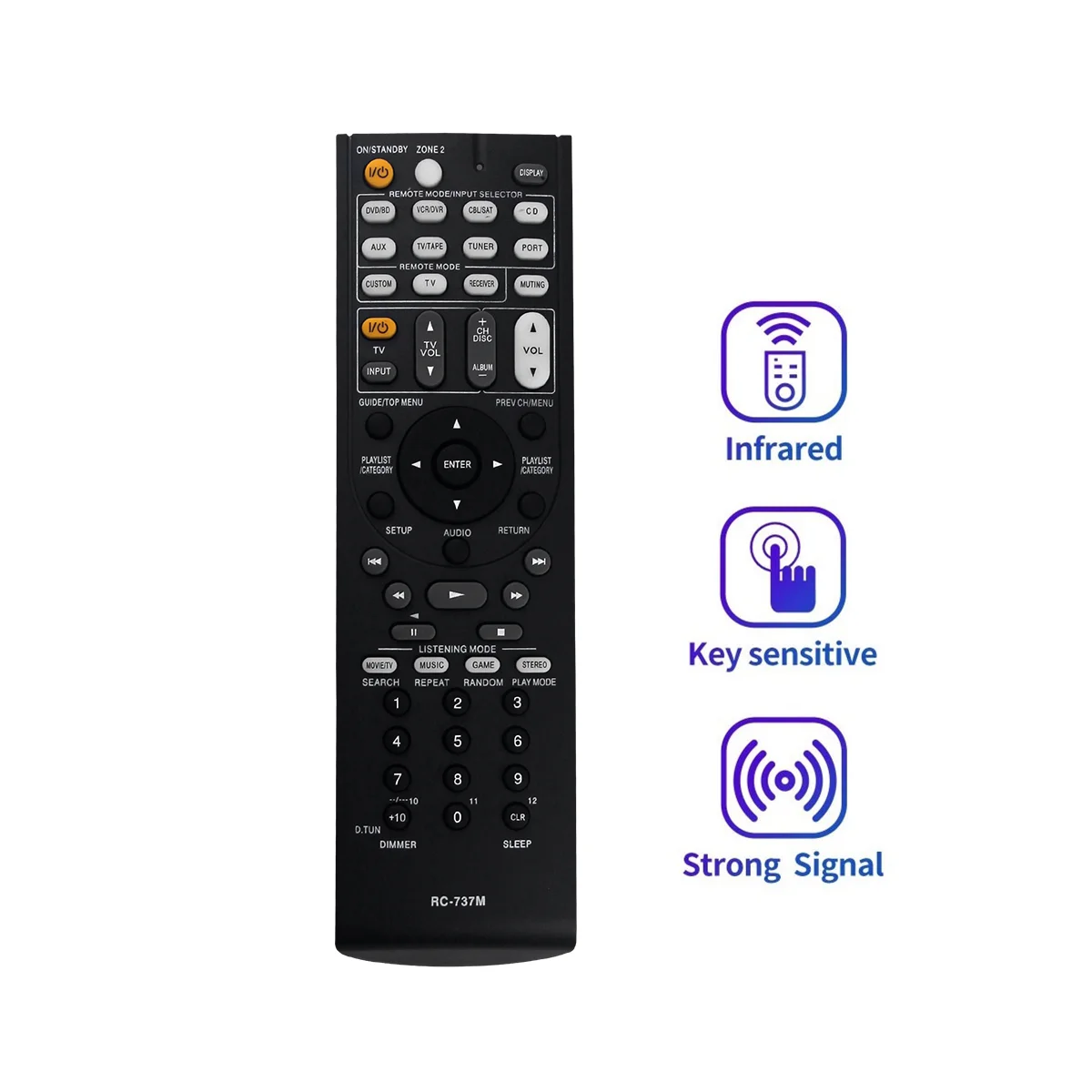 Replace RC-737M Remote Control for Onkyo AV Receiver Remote Control