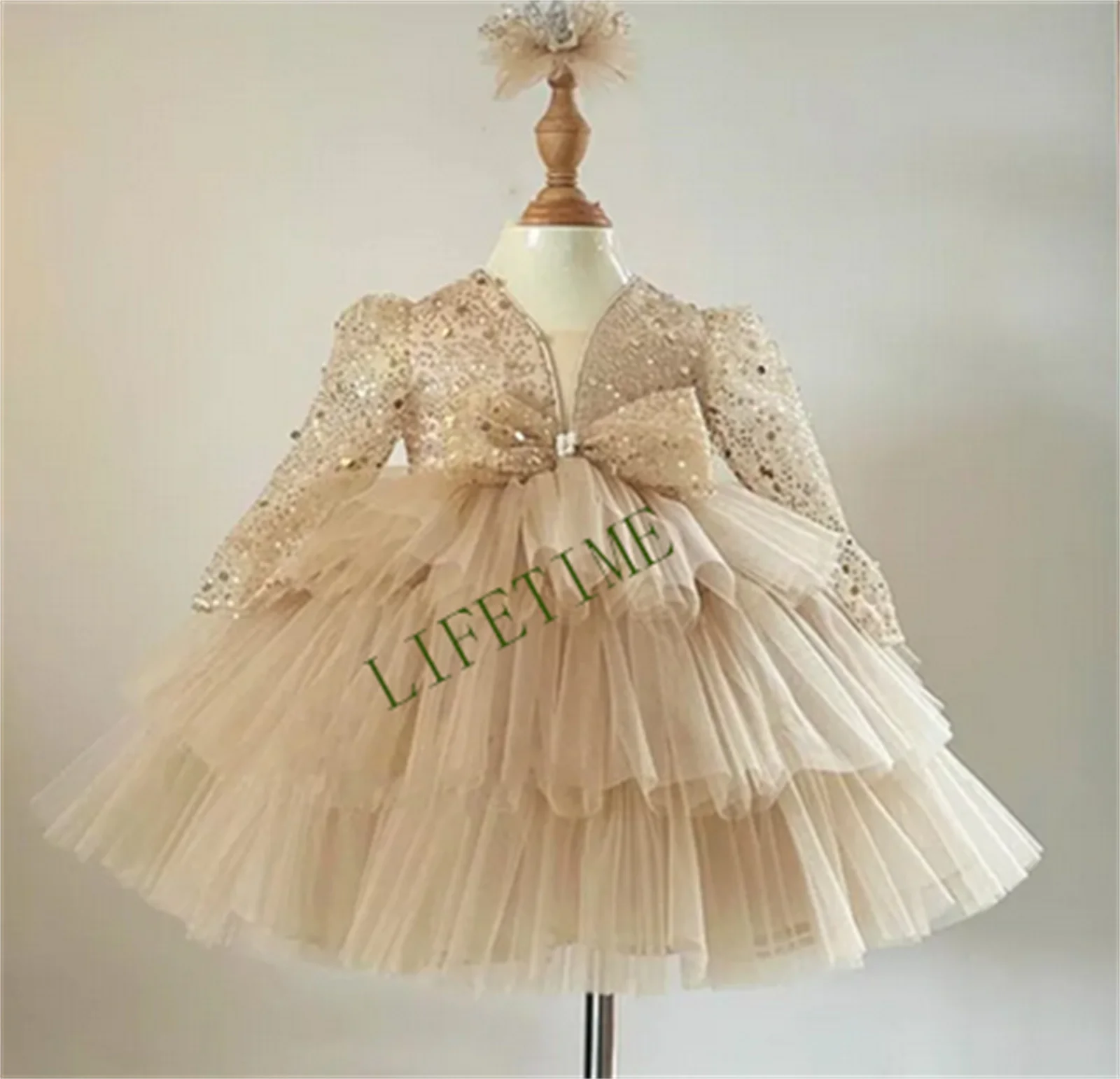 Robe de demoiselle d'honneur pour filles, robe de Rhen tulle à paillettes, robes de princesse pour mariage, olympiques élégants pour fête d'anniversaire