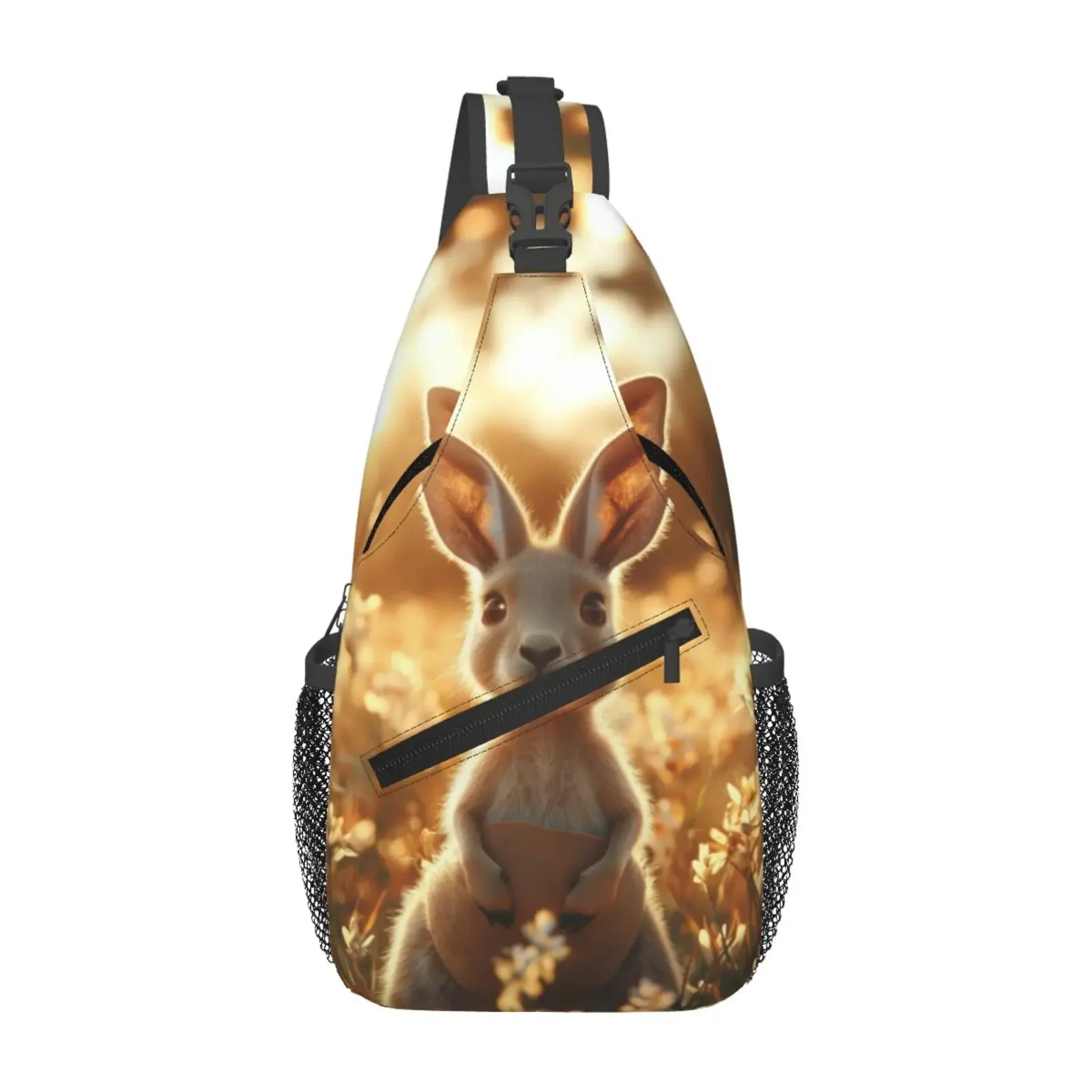 kangaroo Printing Men Crossbody Bag Large Chest Bag,Travel Hiking Sports Running,Personalized Gifts for Birthday Hand Bags