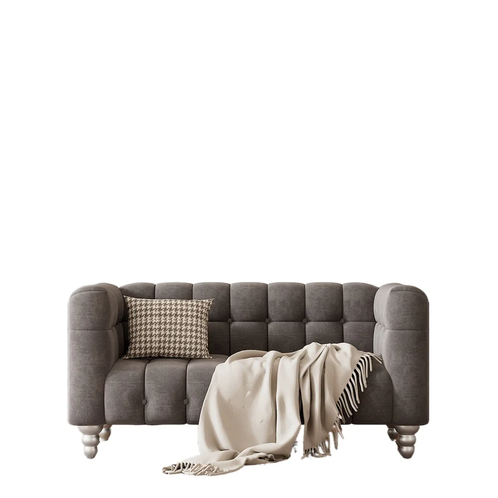 

Living room sofa Modern sofa Dutch fluff upholstered sofa set Solid wood legs Button tufted backrest