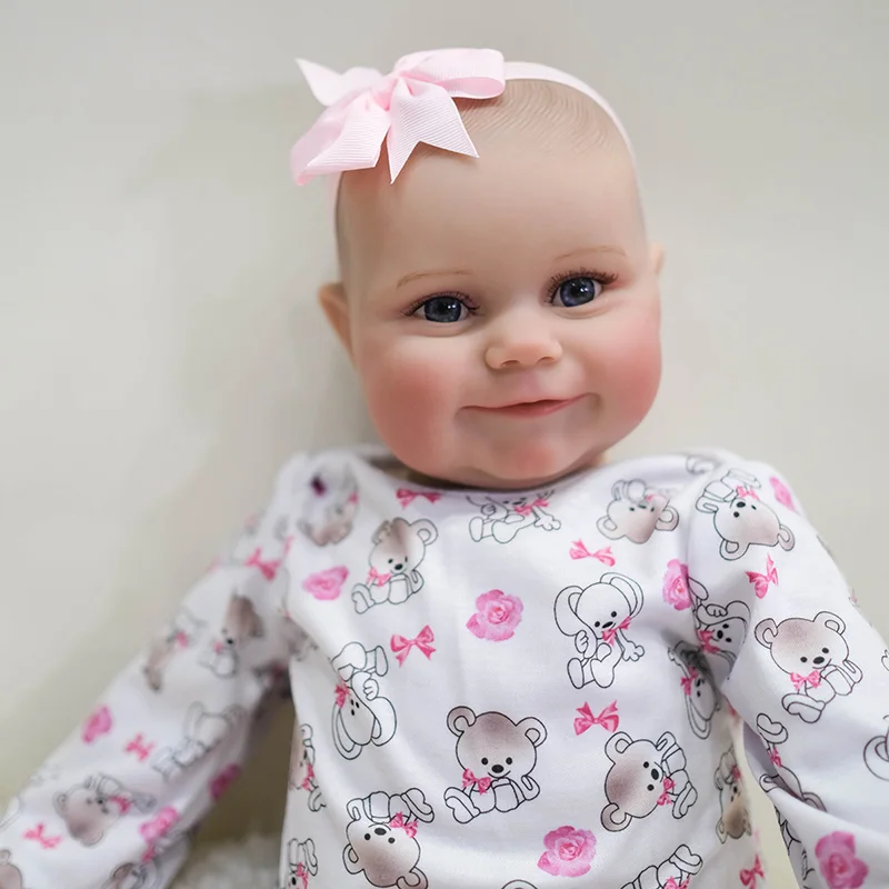 48cm 19inch Maddie Newborn Girl Baby Lifelike Real Soft Touch with Hand-Draw Hair High Quality Handmade Art Doll