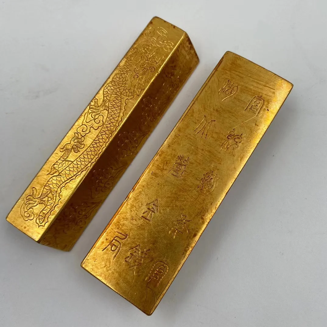 Hand-made gold bars and gold bricks, film and television props, home collection, office furnishings