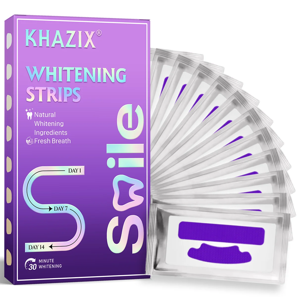 8Pairs Teeth Whitening Strips for Whiter-Looking Smile, Flexible Tooth Strips Easy to Apply for Daily Cosmetic Care