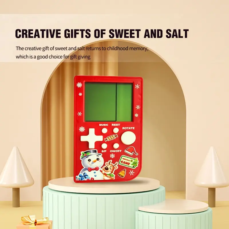 Handheld Game Console Christmas Snowman Model Retro Game Console Portable Game Console