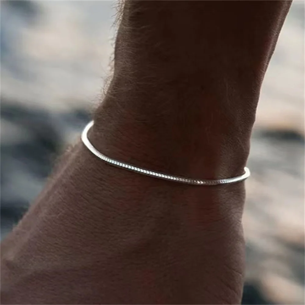 Bracelet Carré Simple en Acier Inoxydable pour Homme et Femme, Bijoux Hip-Hop, Accessoires de ix, Salle Sophia