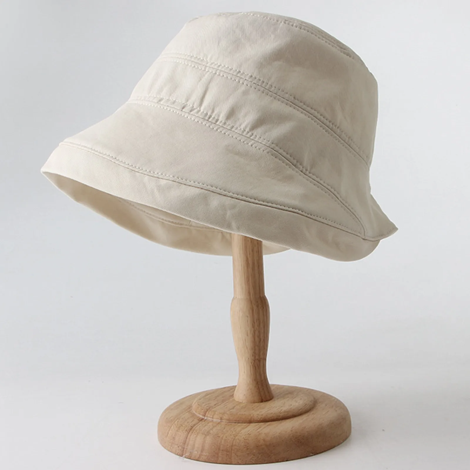 New Solid Color Soft Cotton Women Bucket Hat Spring Summer Holiday Outdoor Beach Sun Hats Foldable Panama Caps Fishermans Cap