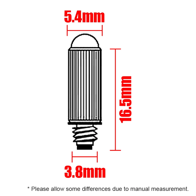 Universal Medical Anesthesia Laringoscopio Accessory 2.5V 0.3A 1W LED Bulb Lamp White Light Replacement Parts for Laryngoscope