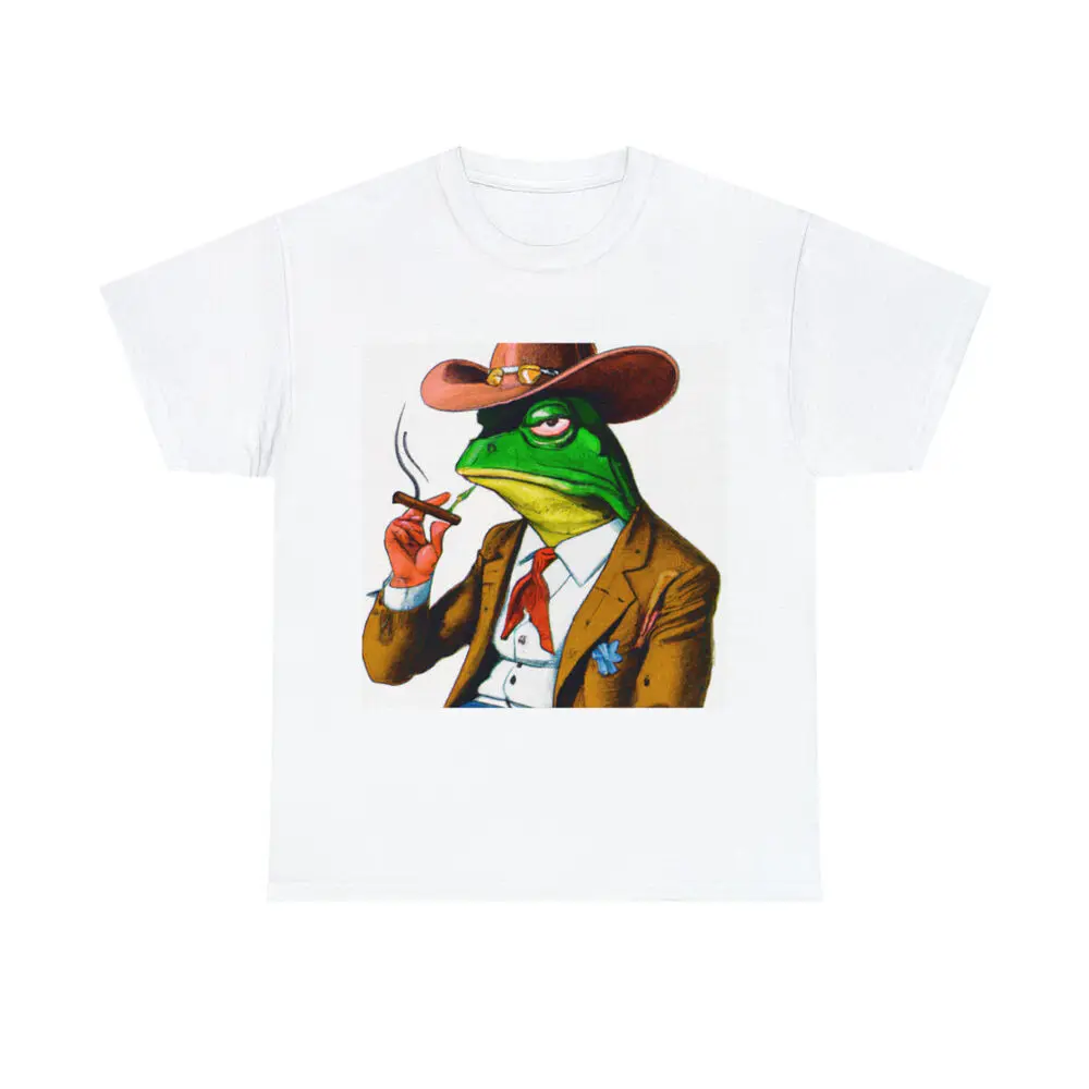 

Tree Frog Animal Art Tee Cigarette Cowboy Unisex T-shirts For Man Woman Short Summer Tees