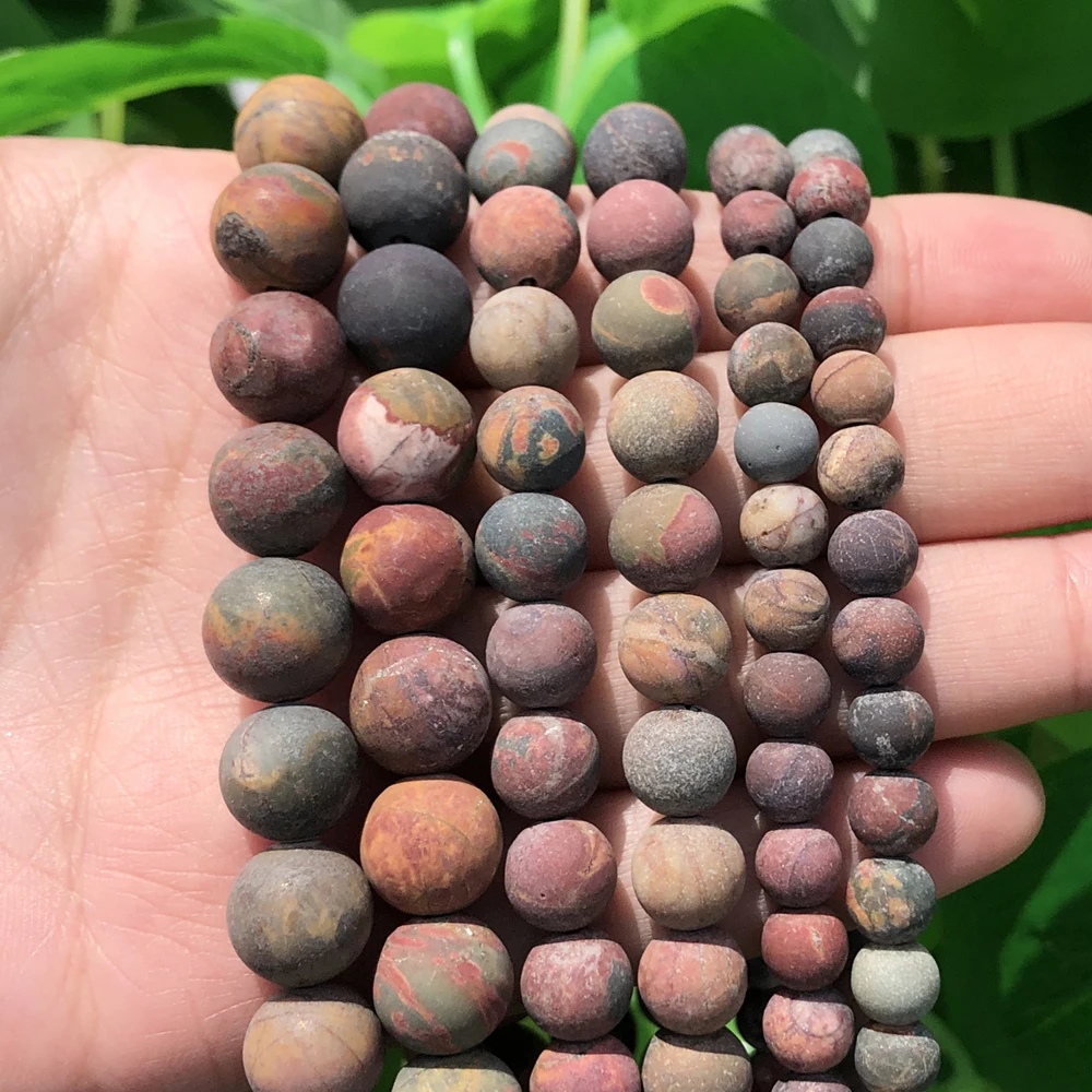 Natural Stone Matte Amazonite Round Beads for Jewelry Making