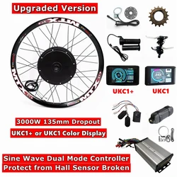 NBpower 72V 3000W 135mm Dropout Electric Bike Brushless Hub Motor Wheel Kit  Elike Conversion Kit with Sine Wave Controller