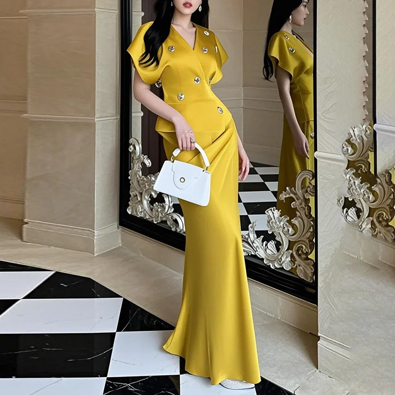 

High Quality Half Skirt Two Piece Set Spring Women Diamonds Splicing V-neck Top+High Waist SlimHip Hugging Skirt Summer Outfit